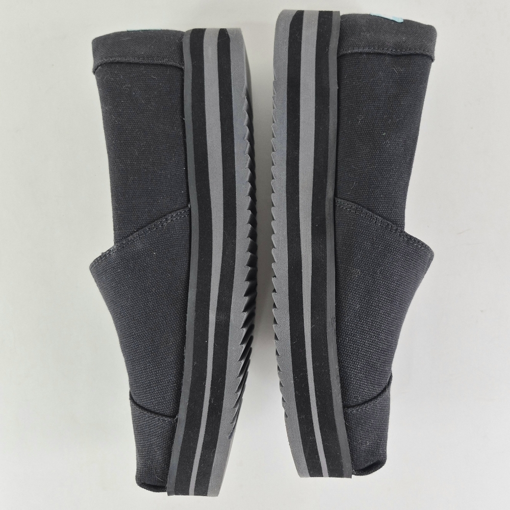 Sz 8 Toms Alpargata canvas platform flats - Picture 4 of 12